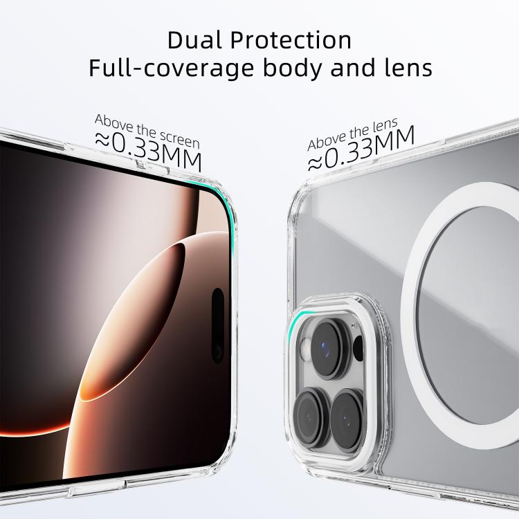 For iPhone 15 ABEEL MagSafe Magnetic Color Ring Anti-scratch Transparent Phone Case