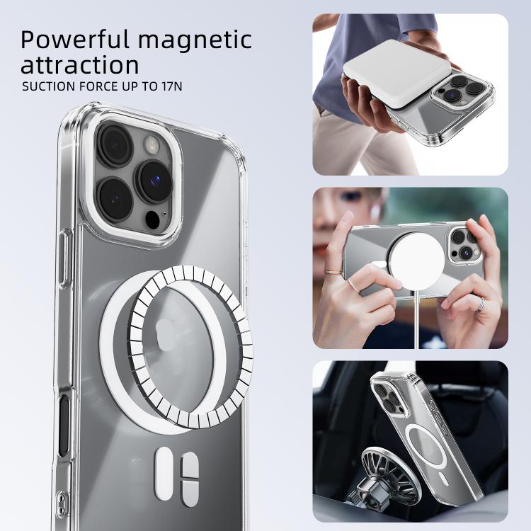For iPhone 13 Pro Max ABEEL MagSafe Magnetic Color Ring Anti-scratch Transparent Phone Case