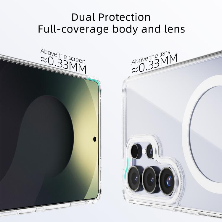For Samsung Galaxy S25 Edge 5G ABEEL MagSafe Magnetic Color Ring Anti-scratch Transparent Phone Case