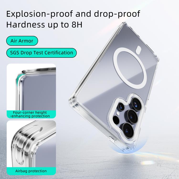 For Samsung Galaxy S25 Edge 5G ABEEL MagSafe Magnetic Color Ring Anti-scratch Transparent Phone Case
