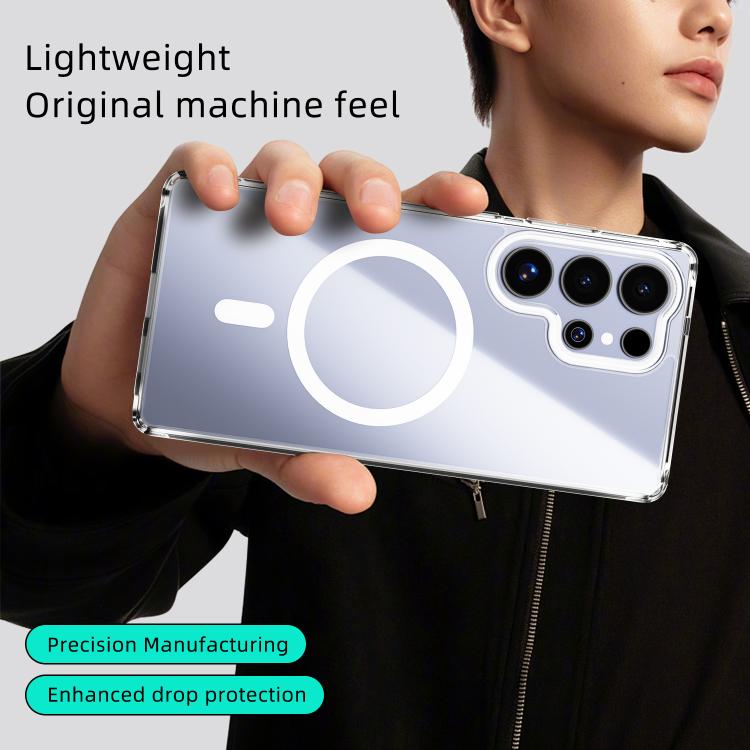 For Samsung Galaxy S25 Edge 5G ABEEL MagSafe Magnetic Color Ring Anti-scratch Transparent Phone Case