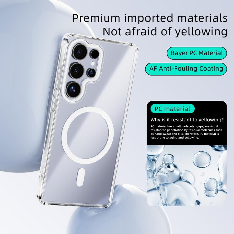 For Samsung Galaxy S25+ 5G ABEEL MagSafe Magnetic Color Ring Anti-scratch Transparent Phone Case