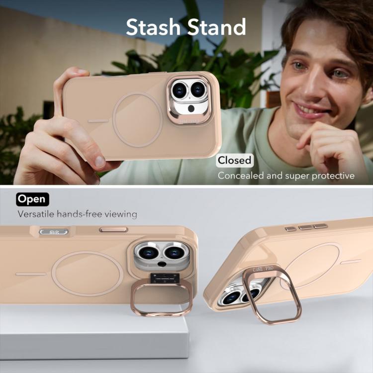 For iPhone 16 Plus Bright Color Imitation Camera Bracket Magsafe Phone Case