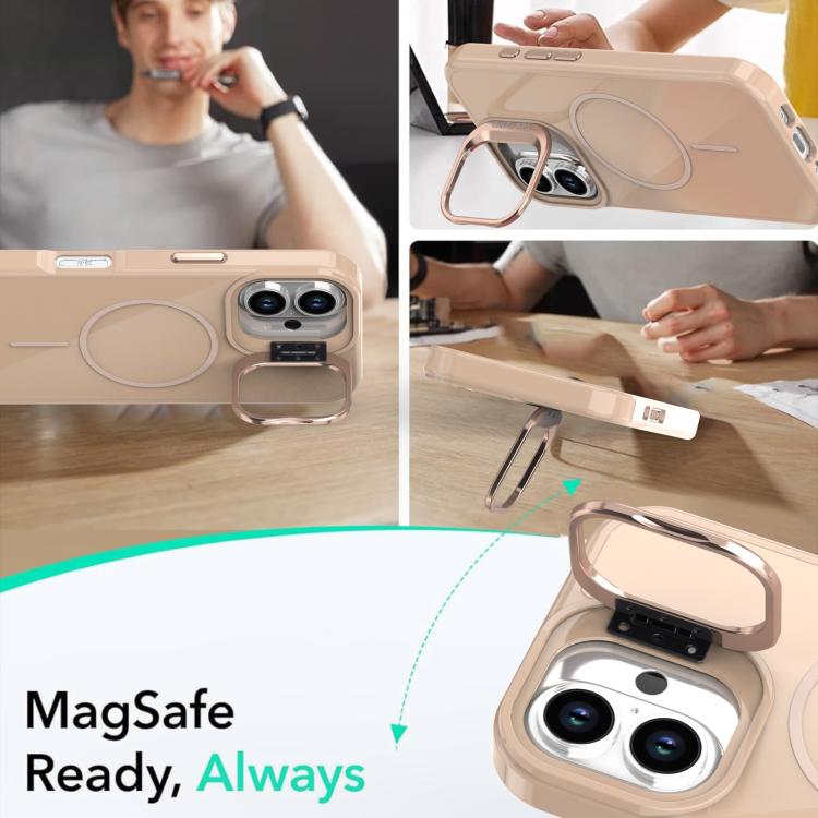 For iPhone 16 Plus Bright Color Imitation Camera Bracket Magsafe Phone Case
