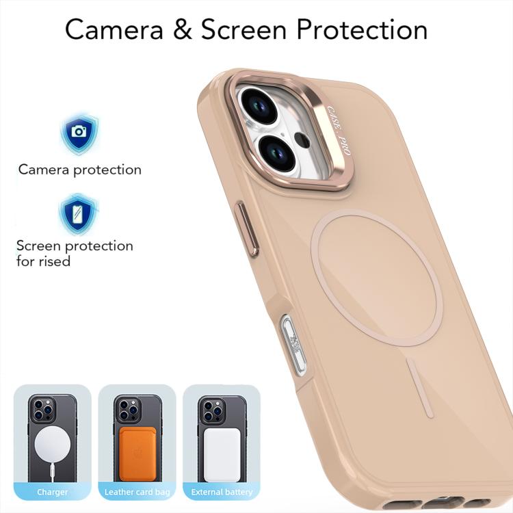 For iPhone 16 Plus Bright Color Imitation Camera Bracket Magsafe Phone Case