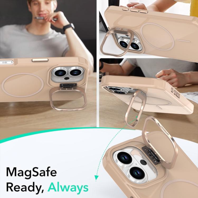 For iPhone 16 Bright Color Imitation Camera Bracket Magsafe Phone Case