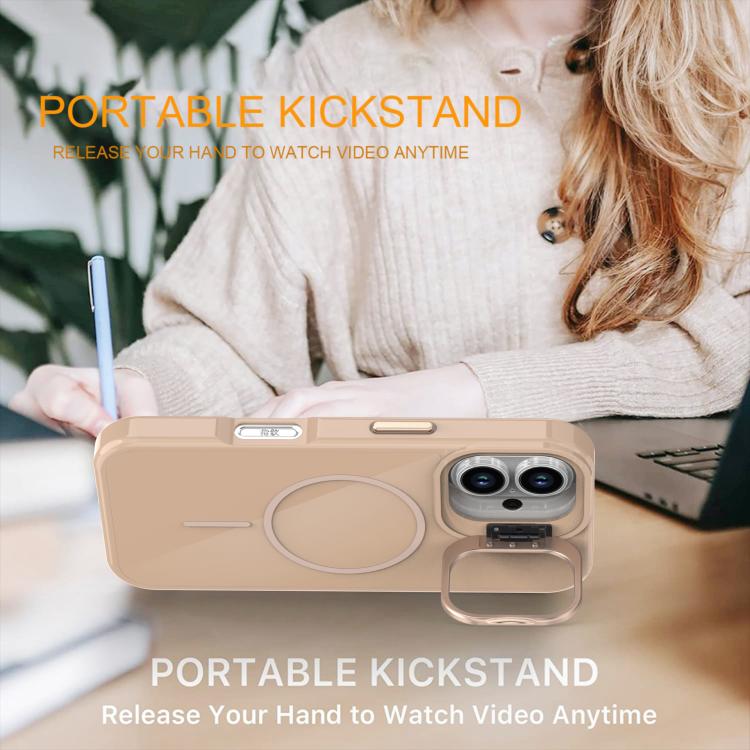 For iPhone 16 Bright Color Imitation Camera Bracket Magsafe Phone Case
