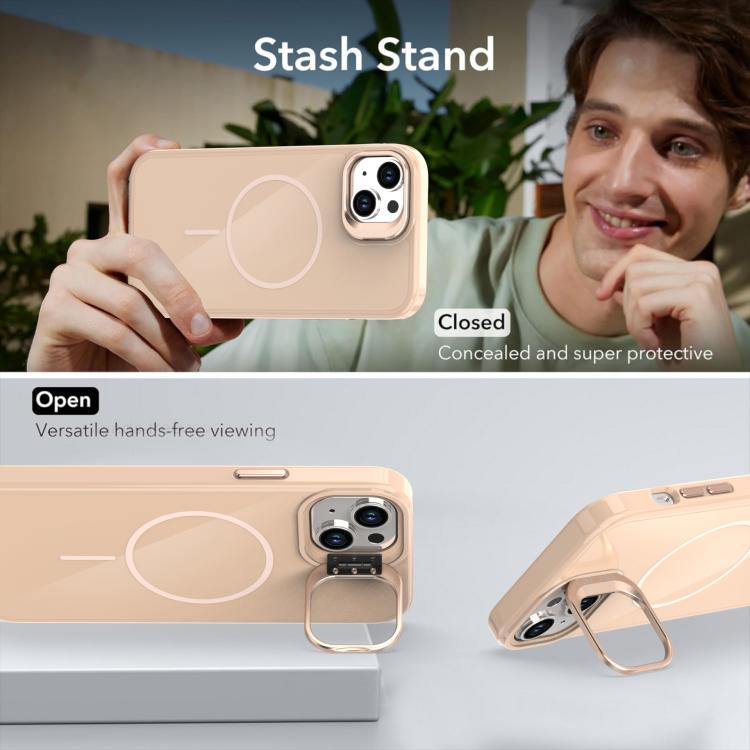 For iPhone 15 Plus Bright Color Imitation Camera Bracket Magsafe Phone Case