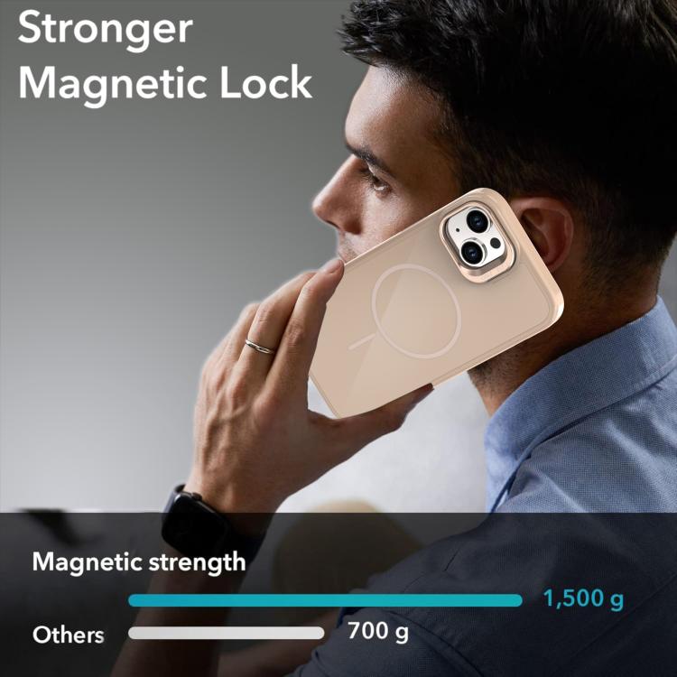 For iPhone 15 Plus Bright Color Imitation Camera Bracket Magsafe Phone Case