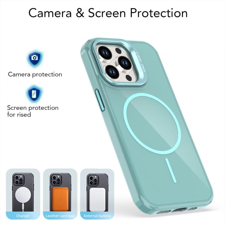 For iPhone 12 / 12 Pro Bright Color Imitation Camera Bracket Magsafe Phone Case