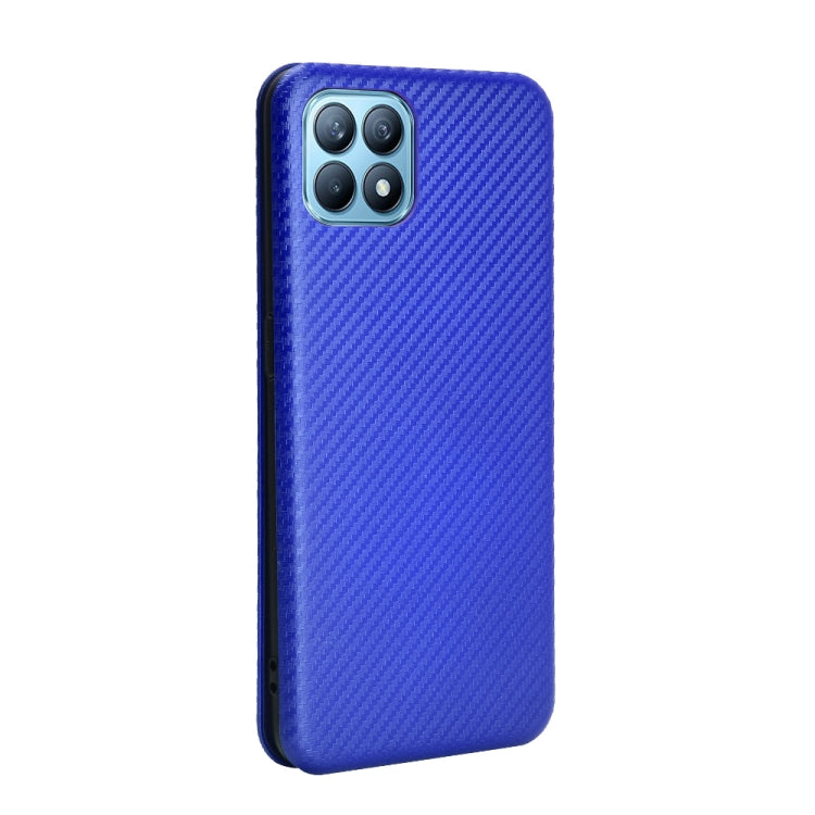 For OPPO Reno4 SE Carbon Fiber Texture Horizontal Flip TPU + PC + PU Leather Case with Card Slot