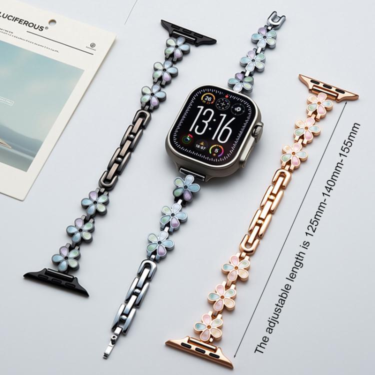 For Apple Watch 42 / 44 / 45 / 46 / 49mm xDfind Sun Petal Metal Watch Band