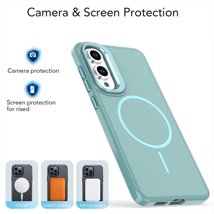 For Samsung Galaxy S25 Edge 5G Bright Color Imitation Camera Bracket Magsafe Phone Case