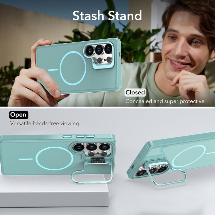 For Samsung Galaxy S23 Ultra 5G Bright Color Imitation Camera Bracket Magsafe Phone Case