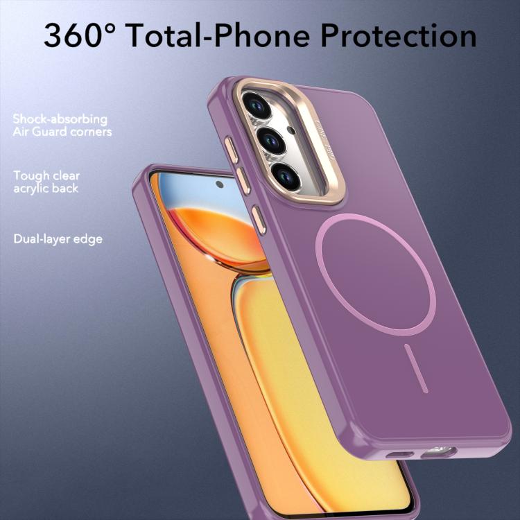 For Samsung Galaxy S25 FE 5G Bright Color Imitation Camera Bracket Magsafe Phone Case