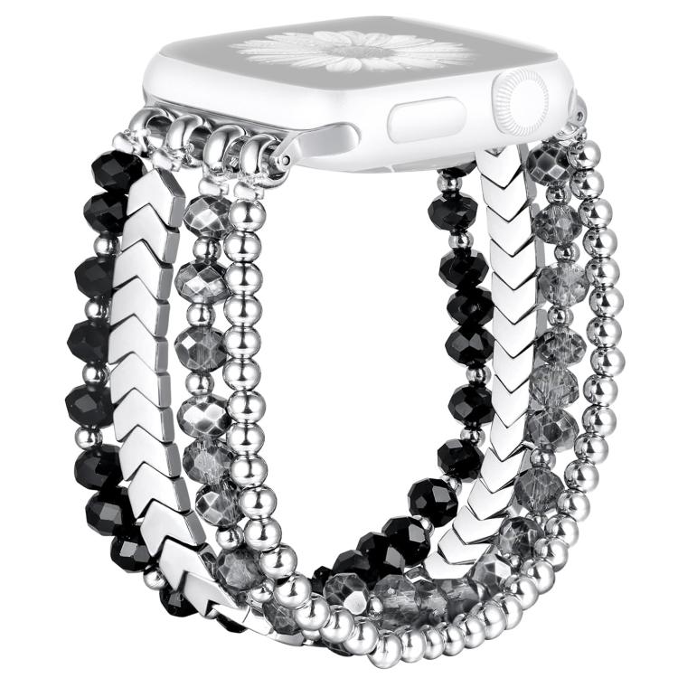 For Apple Watch 42 / 44 / 45 / 46 / 49mm xDfind Arrow Crystal Beaded Metal Watch Band