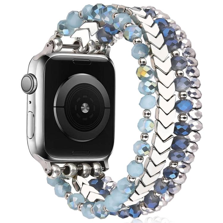 For Apple Watch 42 / 44 / 45 / 46 / 49mm xDfind Arrow Crystal Beaded Metal Watch Band