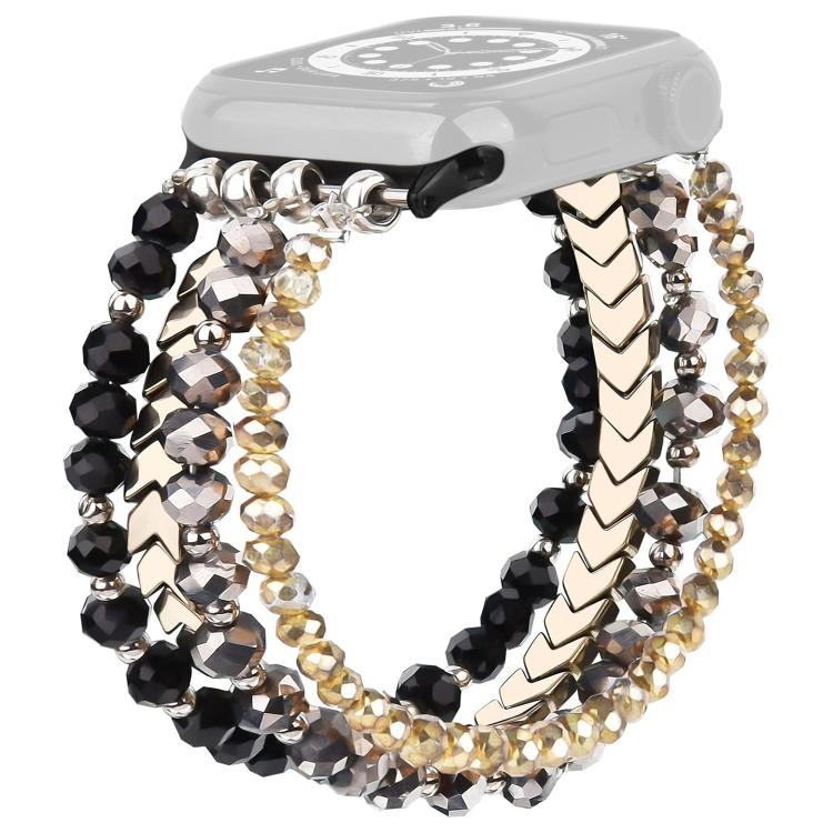 For Apple Watch 38 / 40 / 41 / S10 42mm xDfind Arrow Crystal Beaded Metal Watch Band