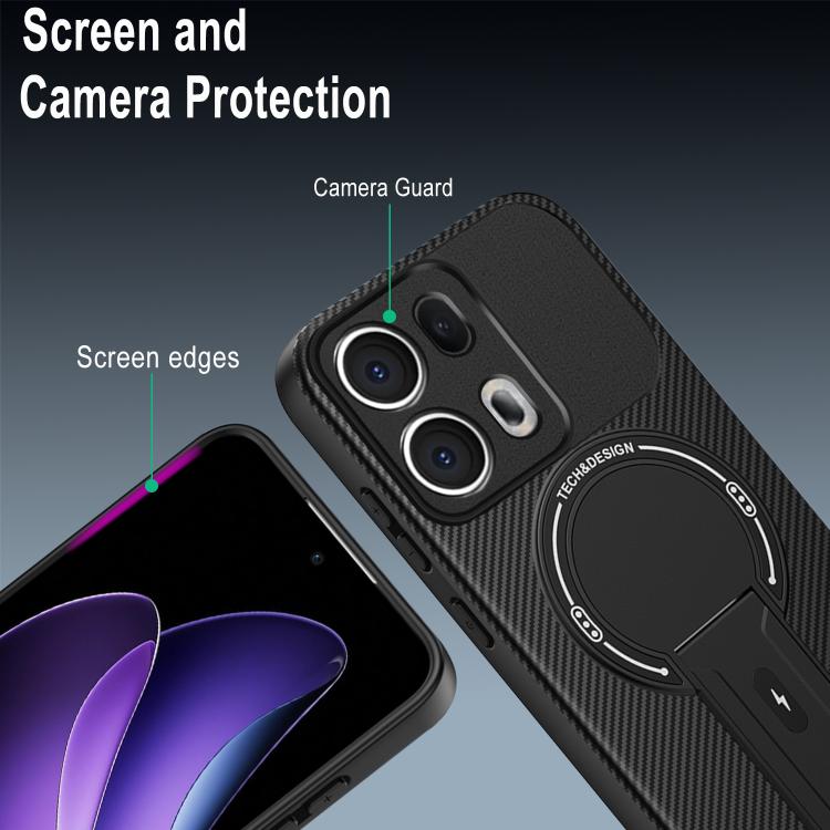 For OPPO Reno13 Pro Global Carbon Fiber Texture MagSafe Phone Case with Holder
