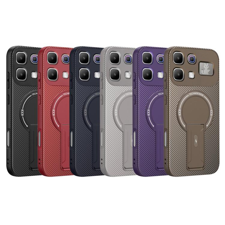 For Infinix Note 60 / 60 Pro 5G Carbon Fiber Texture MagSafe Phone Case with Holder