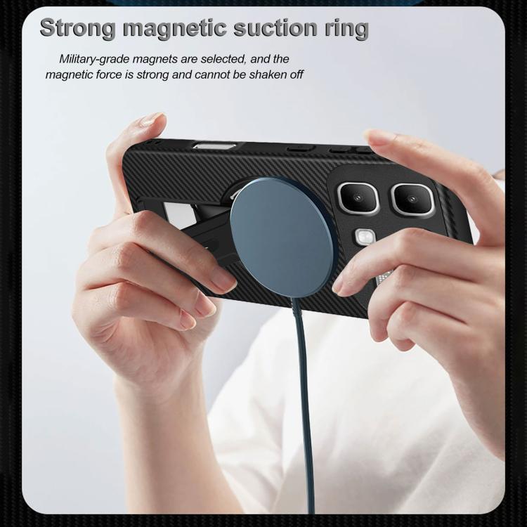 For Infinix Note 60 / 60 Pro 5G Carbon Fiber Texture MagSafe Phone Case with Holder