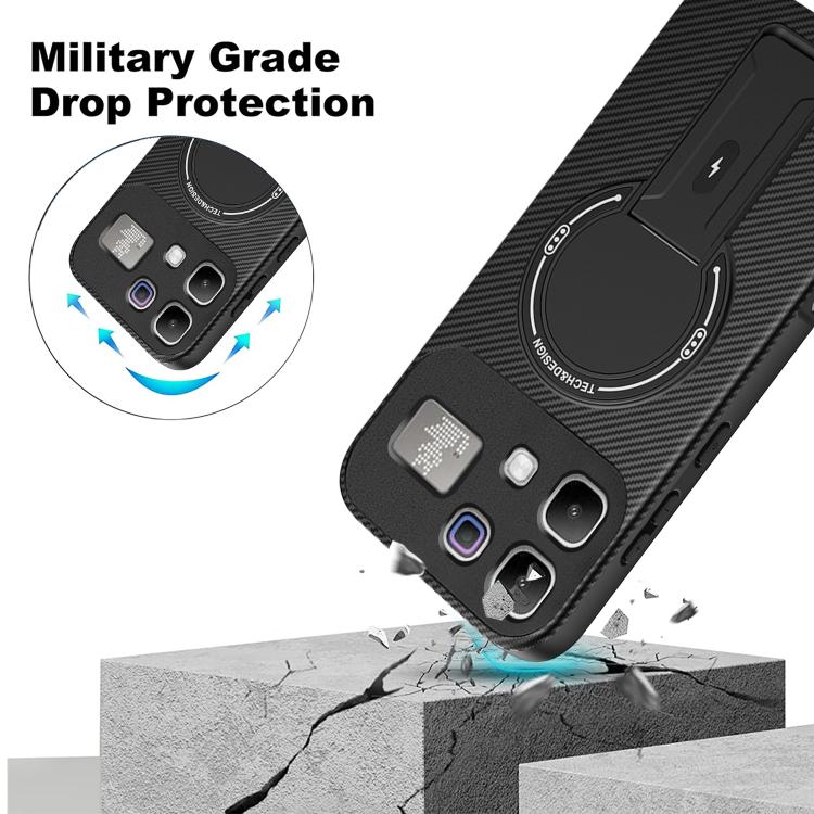 For Infinix Note 60 / 60 Pro 5G Carbon Fiber Texture MagSafe Phone Case with Holder