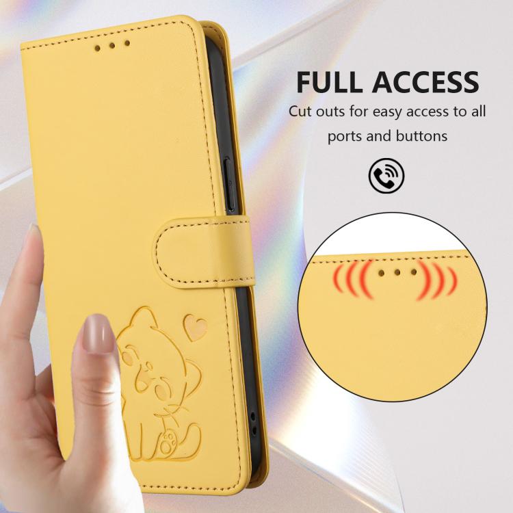 For Xiaomi 15 Pro Embossed Heart Cat Leather Phone Case with Hand Strap