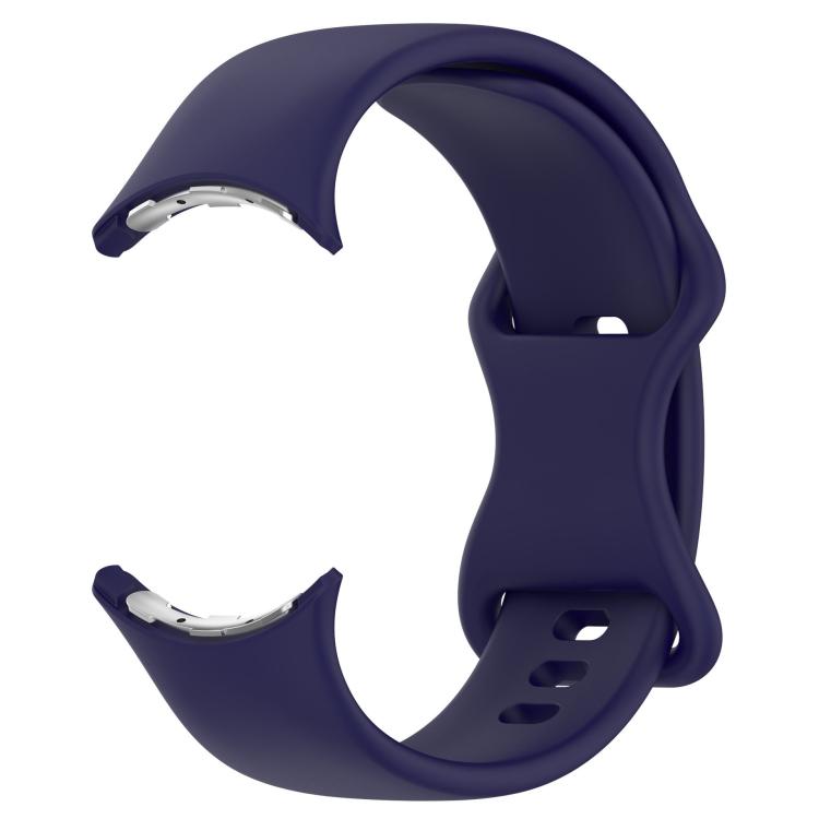 For Google Pixel Watch 3 45mm Butterfly Buckle Silicone Watch Band with 3D Curved Film