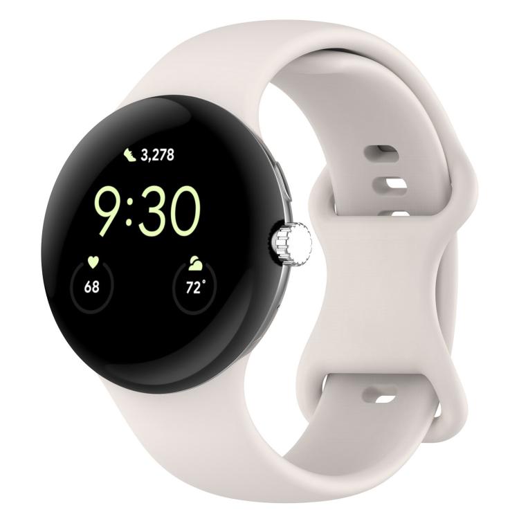 For Google Pixel Watch 3 41mm Butterfly Buckle Silicone Watch Band with 3D Curved Film