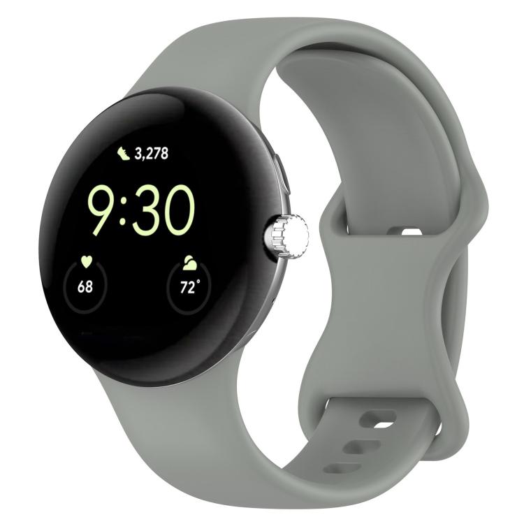 For Google Pixel Watch 3 41mm Butterfly Buckle Silicone Watch Band with 3D Curved Film