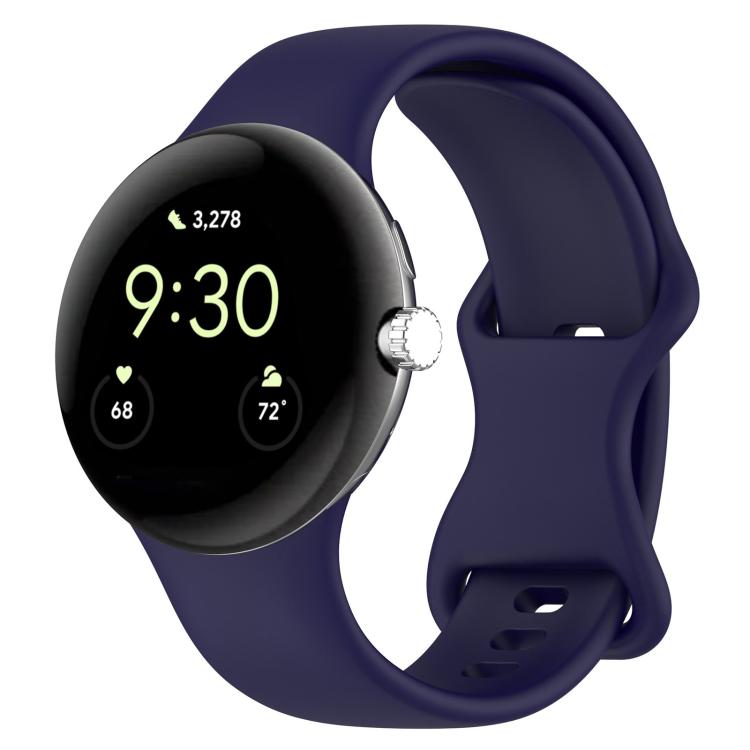 For Google Pixel Watch 3 41mm Butterfly Buckle Silicone Watch Band with 3D Curved Film