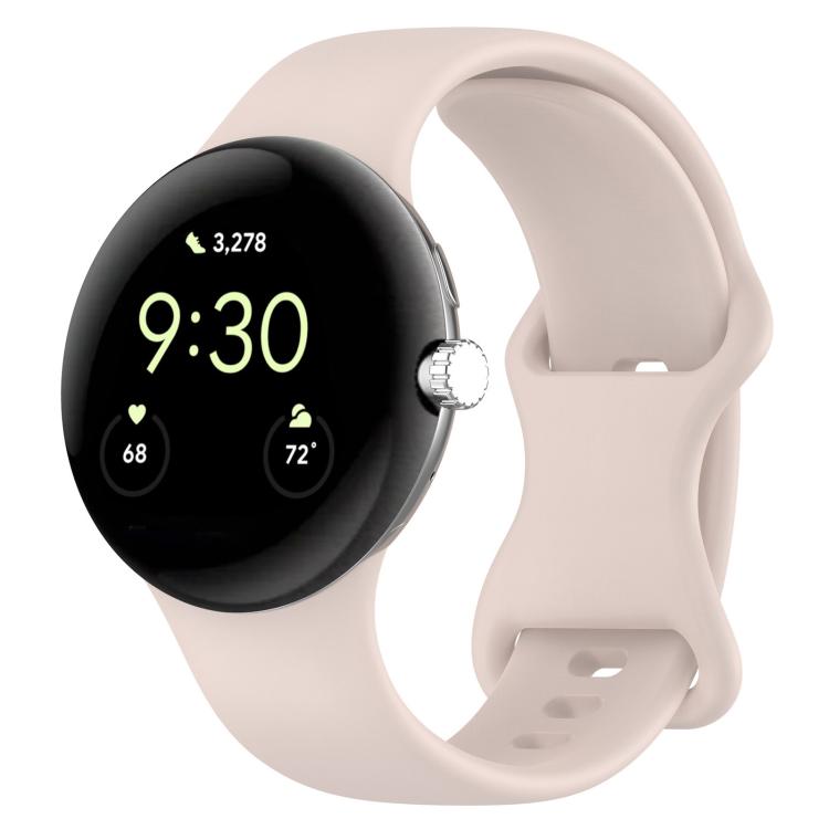For Google Pixel Watch 3 41mm Butterfly Buckle Silicone Watch Band with 3D Curved Film