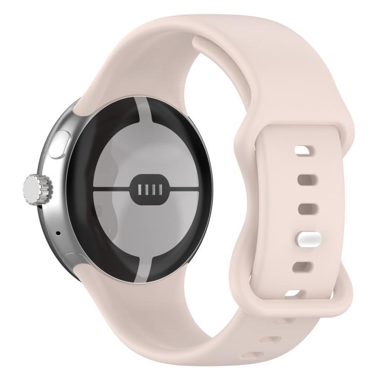 For Google Pixel Watch 3 41mm Butterfly Buckle Silicone Watch Band with 3D Curved Film