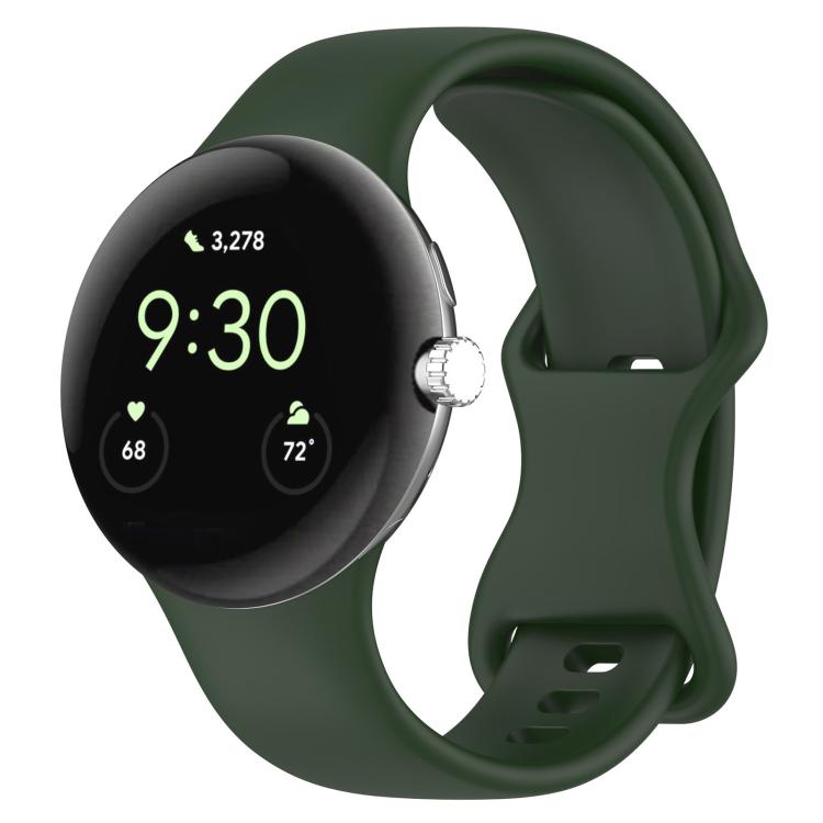 For Google Pixel Watch 3 41mm Butterfly Buckle Silicone Watch Band with 3D Curved Film