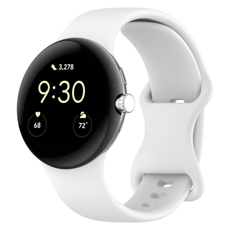 For Google Pixel Watch 2 Butterfly Buckle Silicone Watch Band with 3D Curved Film