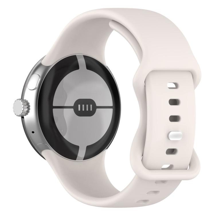 For Google Pixel Watch Butterfly Buckle Silicone Watch Band with 3D Curved Film