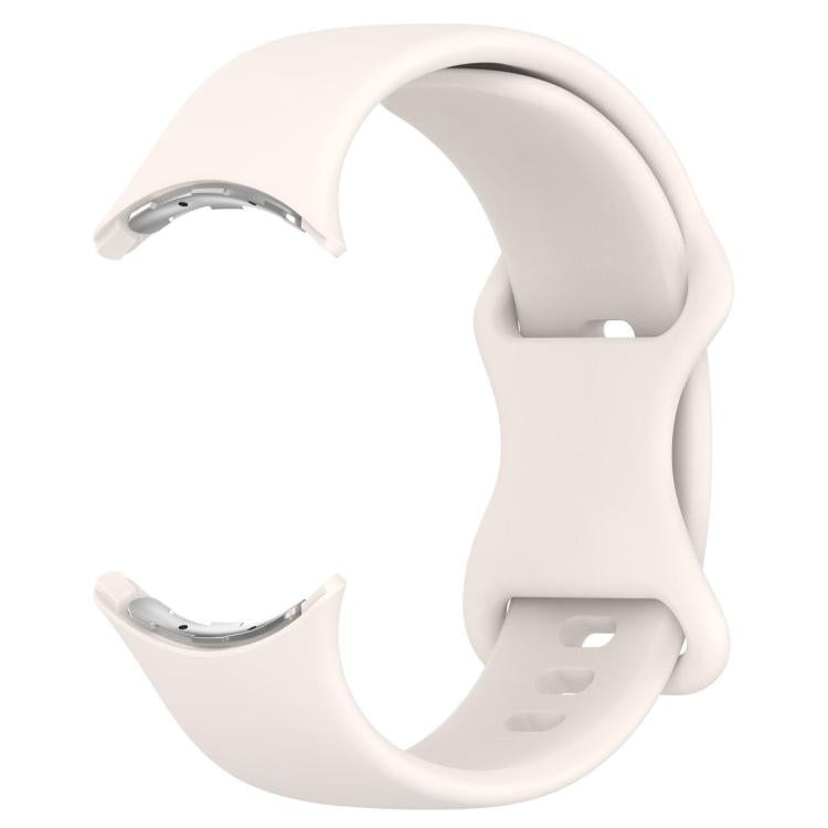 For Google Pixel Watch Butterfly Buckle Silicone Watch Band with 3D Curved Film