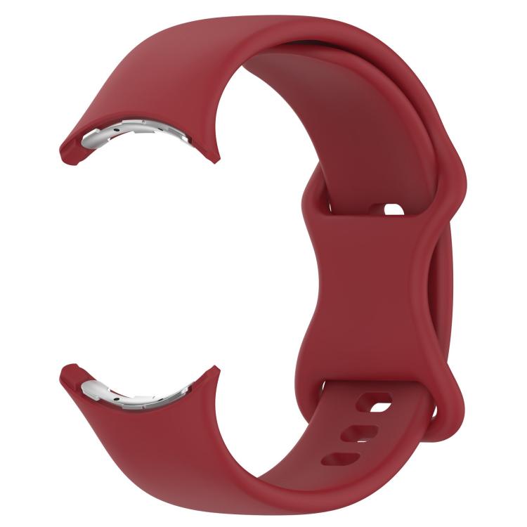 For Google Pixel Watch Butterfly Buckle Silicone Watch Band with 3D Curved Film