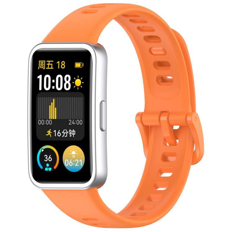 For Huawei Band 10 / 10 NFC Colorful Buckle Silicone Watch Band with 3D Curved Film