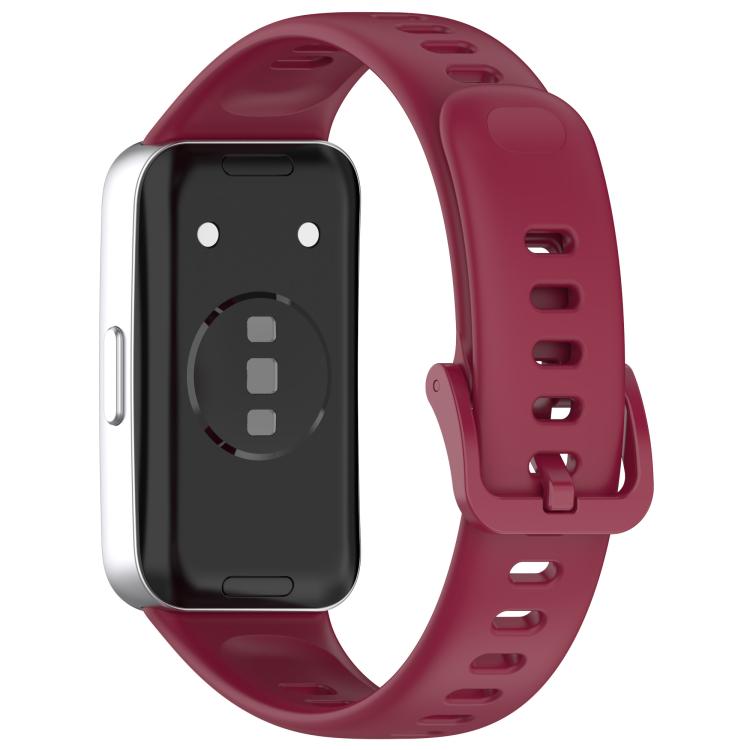 For Huawei Band 10 / 10 NFC Colorful Buckle Silicone Watch Band with 3D Curved Film