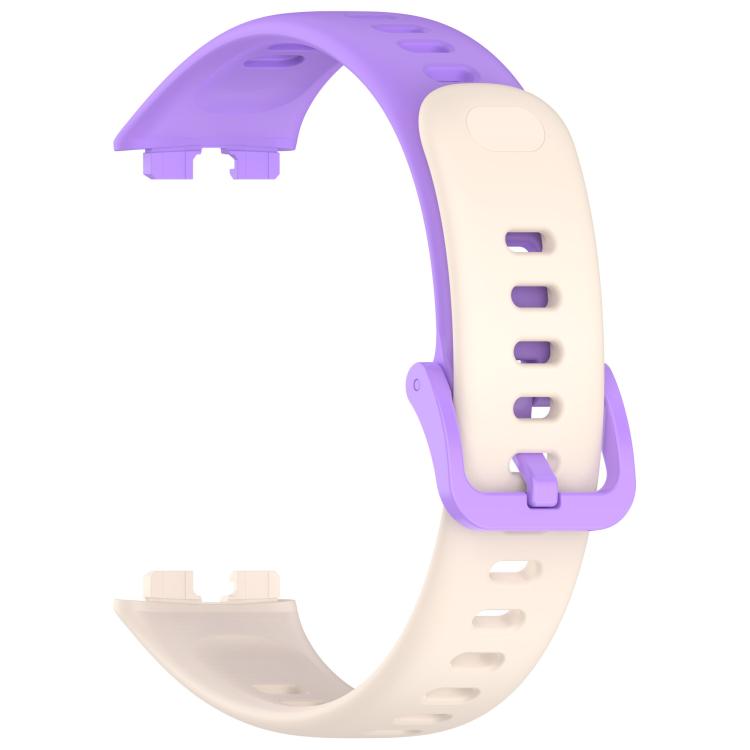 For Huawei Band 10 / 10 NFC Colorful Buckle Silicone Watch Band with 3D Curved Film