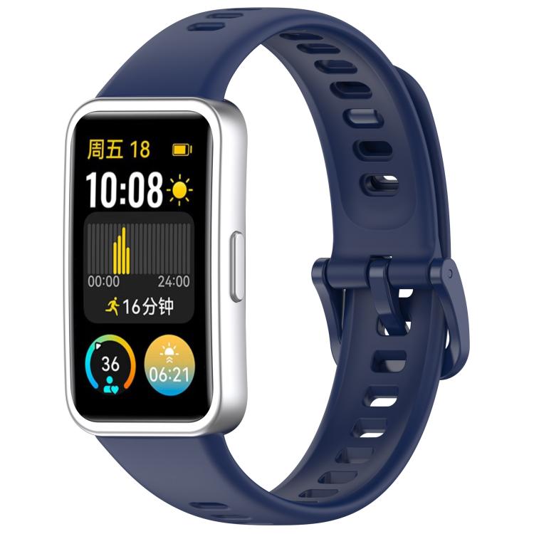 For Huawei Band 10 / 10 NFC Colorful Buckle Silicone Watch Band with 3D Curved Film
