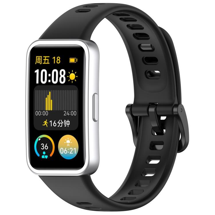 For Huawei Band 9 / 9 NFC Colorful Buckle Silicone Watch Band with 3D Curved Film