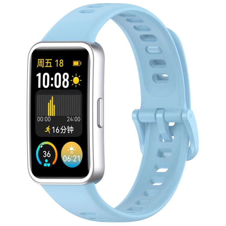 For Huawei Band 9 / 9 NFC Colorful Buckle Silicone Watch Band with 3D Curved Film