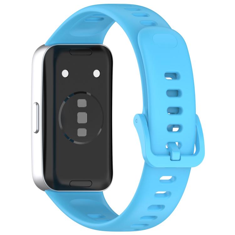 For Huawei Band 9 / 9 NFC Colorful Buckle Silicone Watch Band with 3D Curved Film