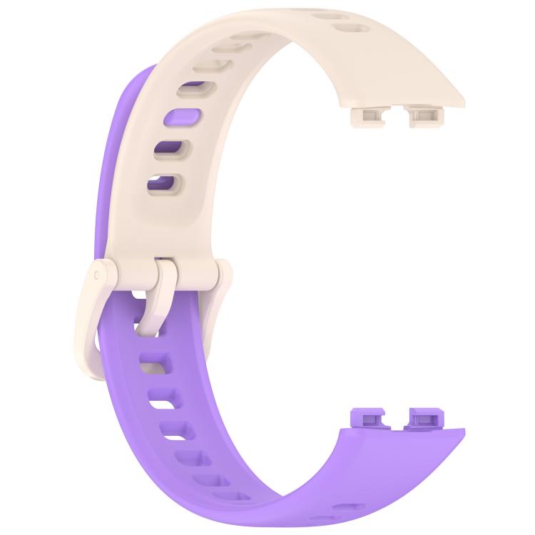 For Huawei Band 9 / 9 NFC Colorful Buckle Silicone Watch Band with 3D Curved Film