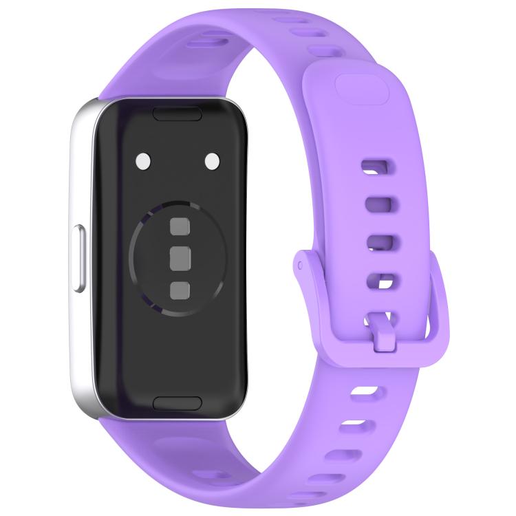 For Huawei Band 9 / 9 NFC Colorful Buckle Silicone Watch Band with 3D Curved Film