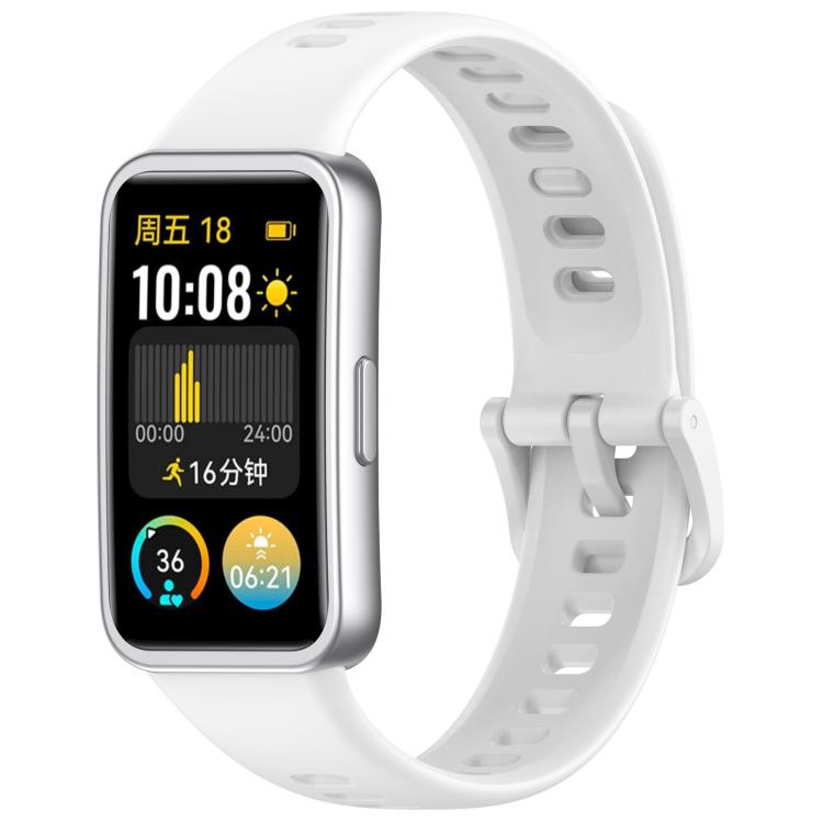 For Huawei Band 8 / 8 NFC Colorful Buckle Silicone Watch Band with 3D Curved Film