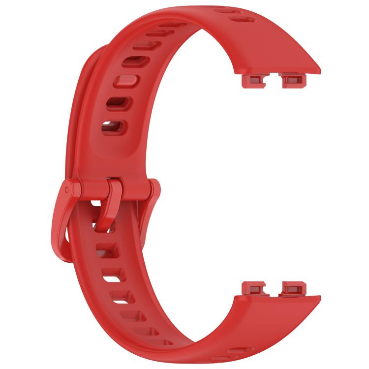 For Huawei Band 8 / 8 NFC Colorful Buckle Silicone Watch Band with 3D Curved Film