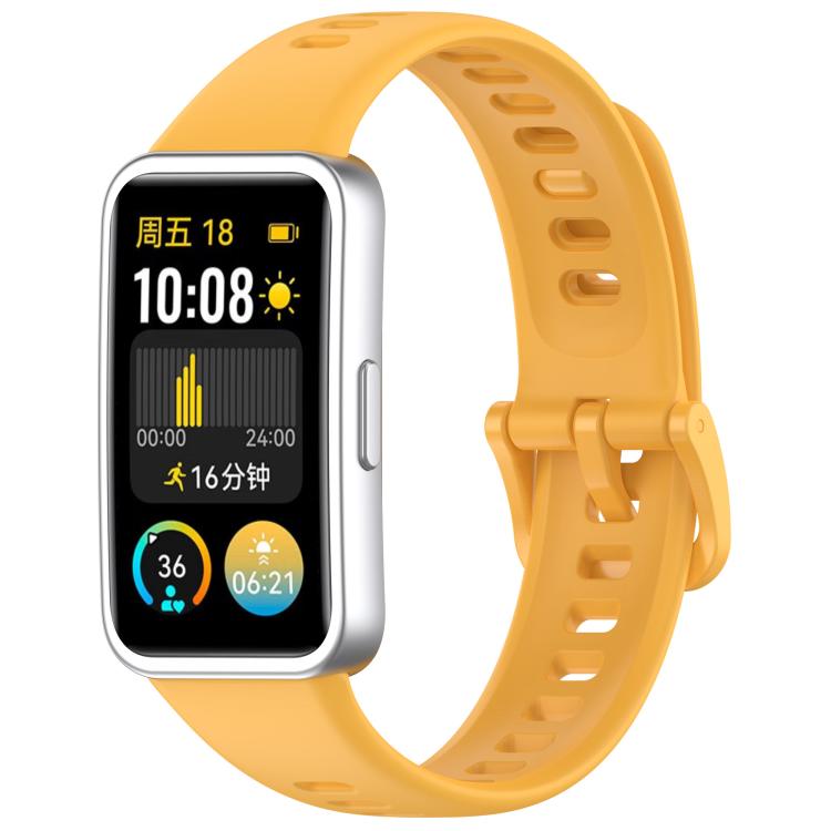 For Huawei Band 8 / 8 NFC Colorful Buckle Silicone Watch Band with 3D Curved Film